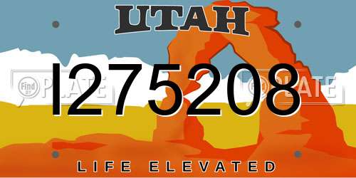 I275208 Utah License Plate