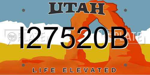 I27520B Utah License Plate