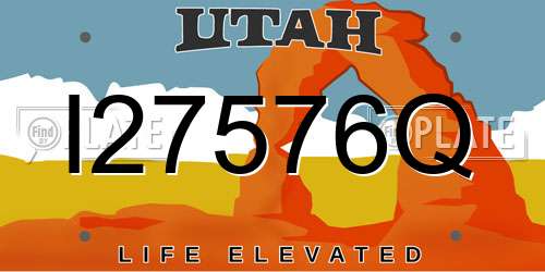 I27576Q Utah License Plate
