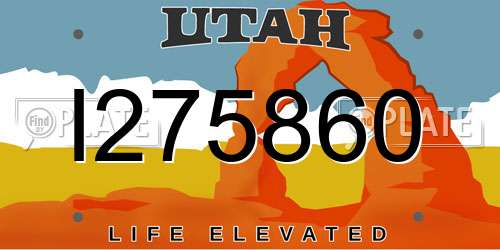 I275860 Utah License Plate