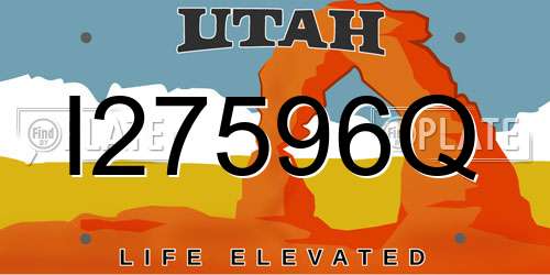 I27596Q Utah License Plate