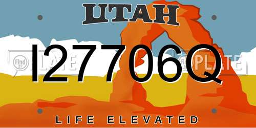 I27706Q Utah License Plate