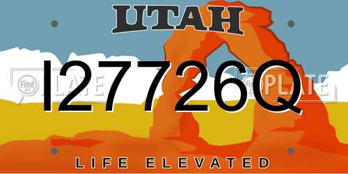 I27726Q Utah License Plate