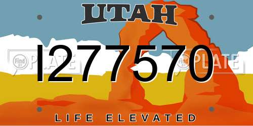 I277570 Utah License Plate