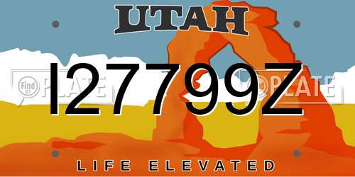 I27799Z Utah License Plate