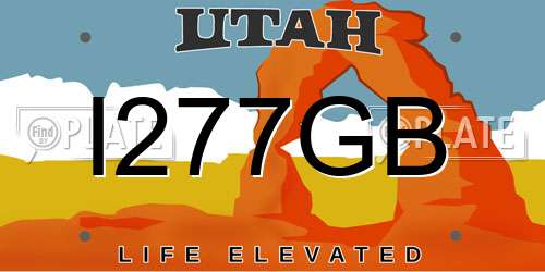 I277GB Utah License Plate