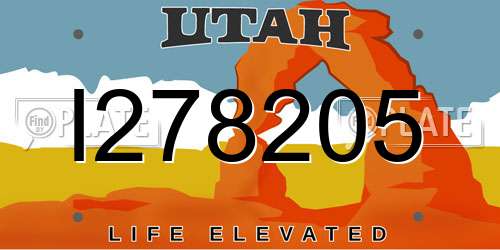 I278205 Utah License Plate