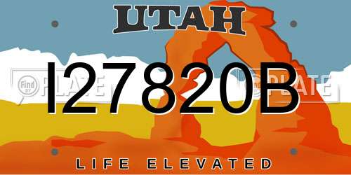 I27820B Utah License Plate
