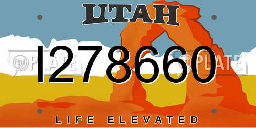 I278660 Utah License Plate