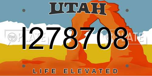 I278708 Utah License Plate