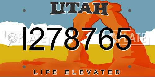 I278765 Utah License Plate