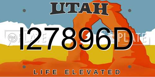 I27896D Utah License Plate