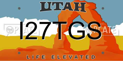 I27TGS Utah License Plate