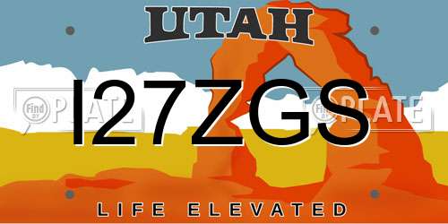 I27ZGS Utah License Plate