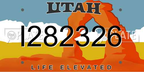 I282326 Utah License Plate