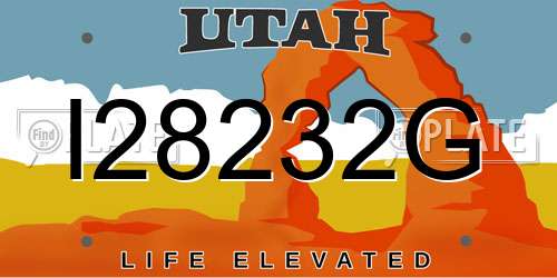 I28232G Utah License Plate
