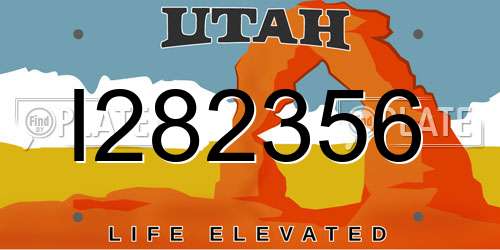 I282356 Utah License Plate