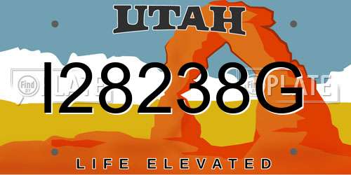 I28238G Utah License Plate