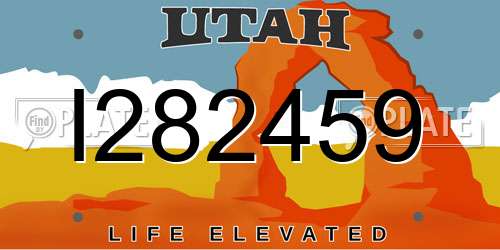 I282459 Utah License Plate