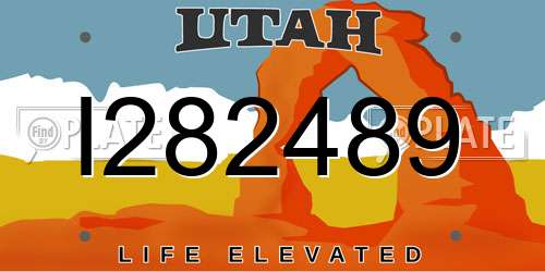 I282489 Utah License Plate