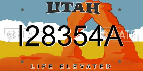 I28354A Utah License Plate