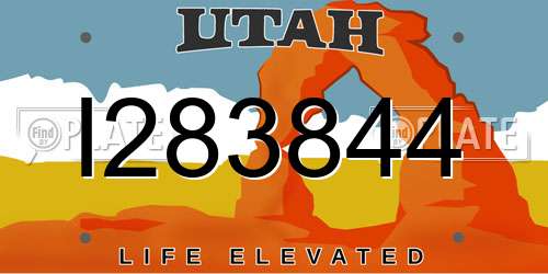 I283844 Utah License Plate