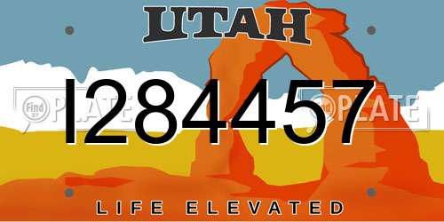 I284457 Utah License Plate
