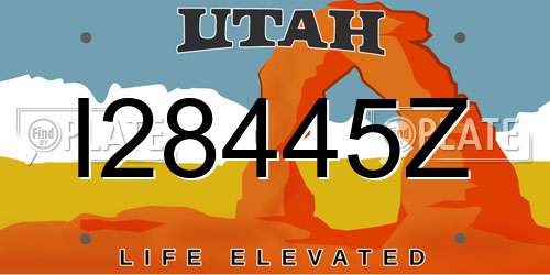 I28445Z Utah License Plate