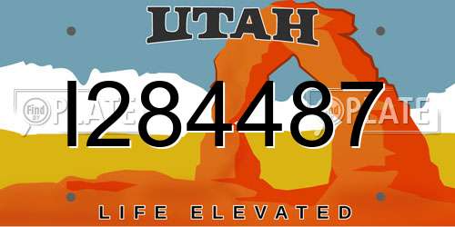 I284487 Utah License Plate