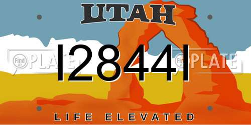 I2844I Utah License Plate
