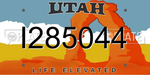 I285044 Utah License Plate