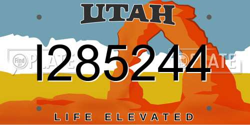 I285244 Utah License Plate