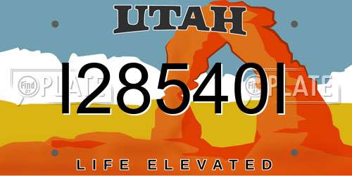 I28540I Utah License Plate