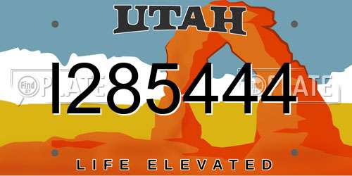 I285444 Utah License Plate