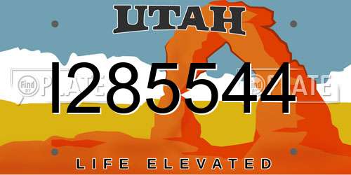 I285544 Utah License Plate