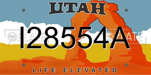 I28554A Utah License Plate