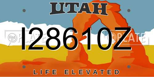 I28610Z Utah License Plate