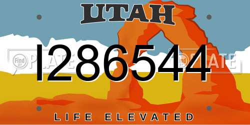 I286544 Utah License Plate