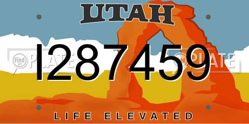 I287459 Utah License Plate