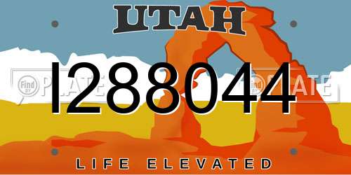 I288044 Utah License Plate