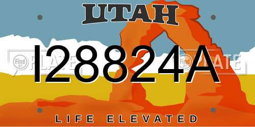 I28824A Utah License Plate