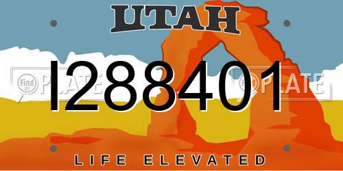 I288401 Utah License Plate