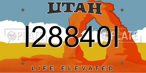 I28840I Utah License Plate