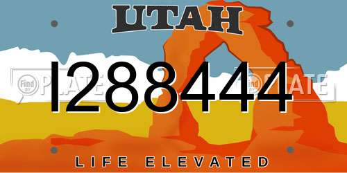 I288444 Utah License Plate
