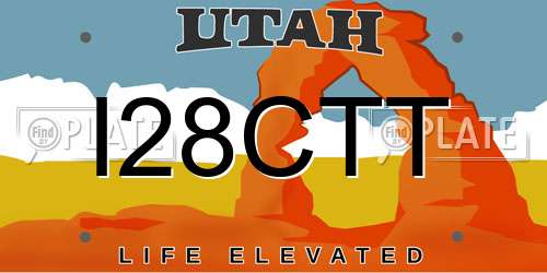 I28CTT Utah License Plate