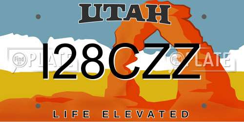 I28CZZ Utah License Plate