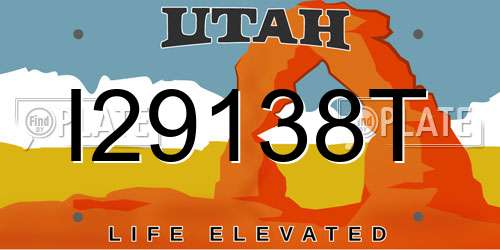 I29138T Utah License Plate