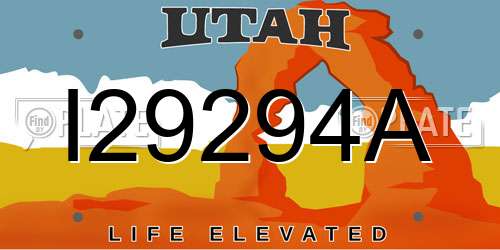 I29294A Utah License Plate
