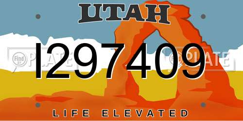 I297409 Utah License Plate