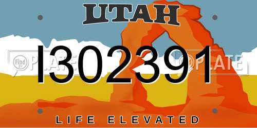 I302391 Utah License Plate